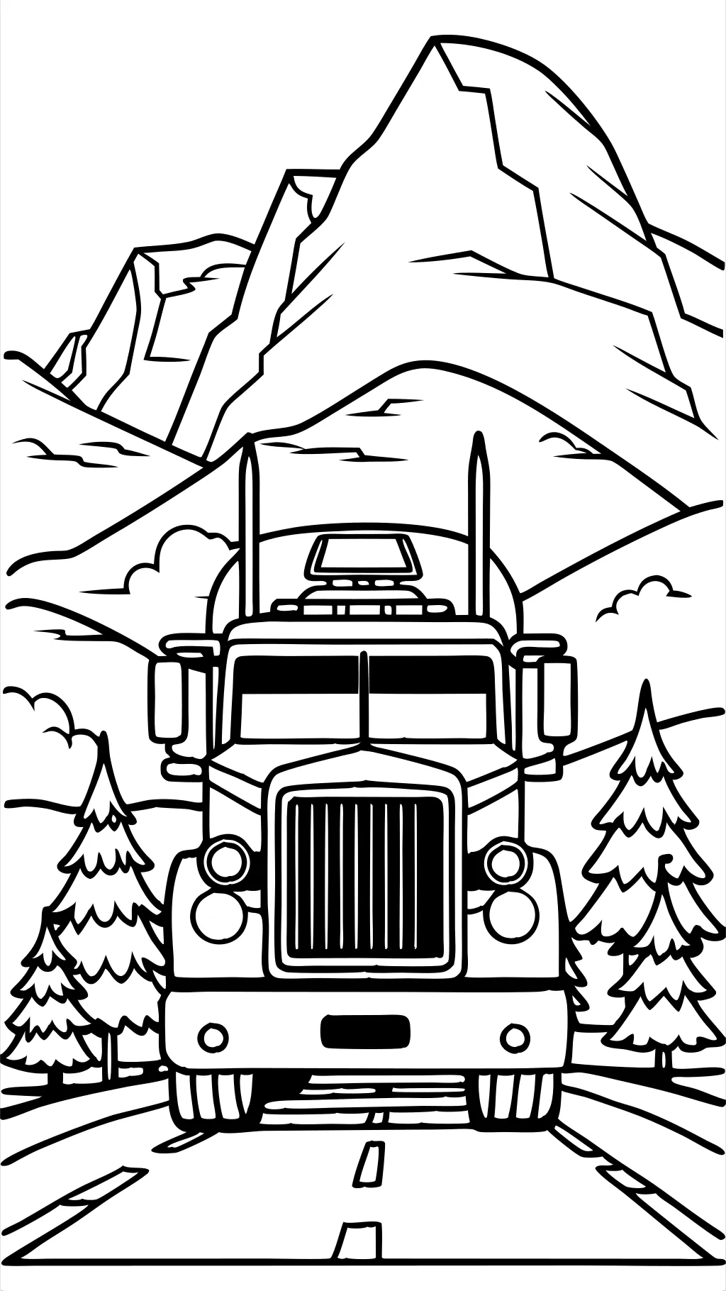 realistic semi truck coloring pages